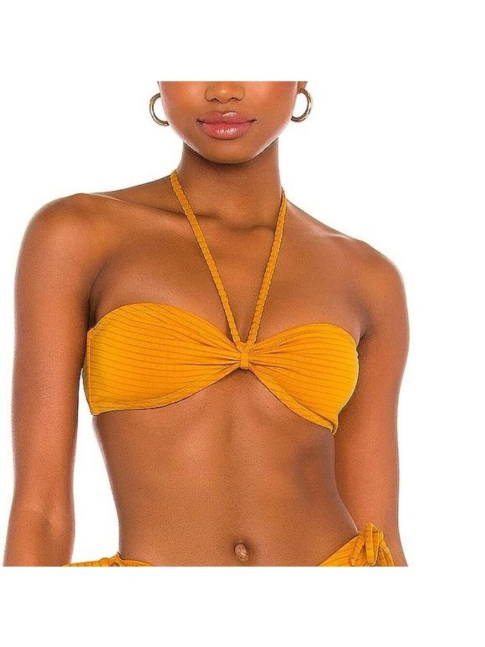 TROPIC OF C Savanna Bikini Bandeau Top In Mustard
